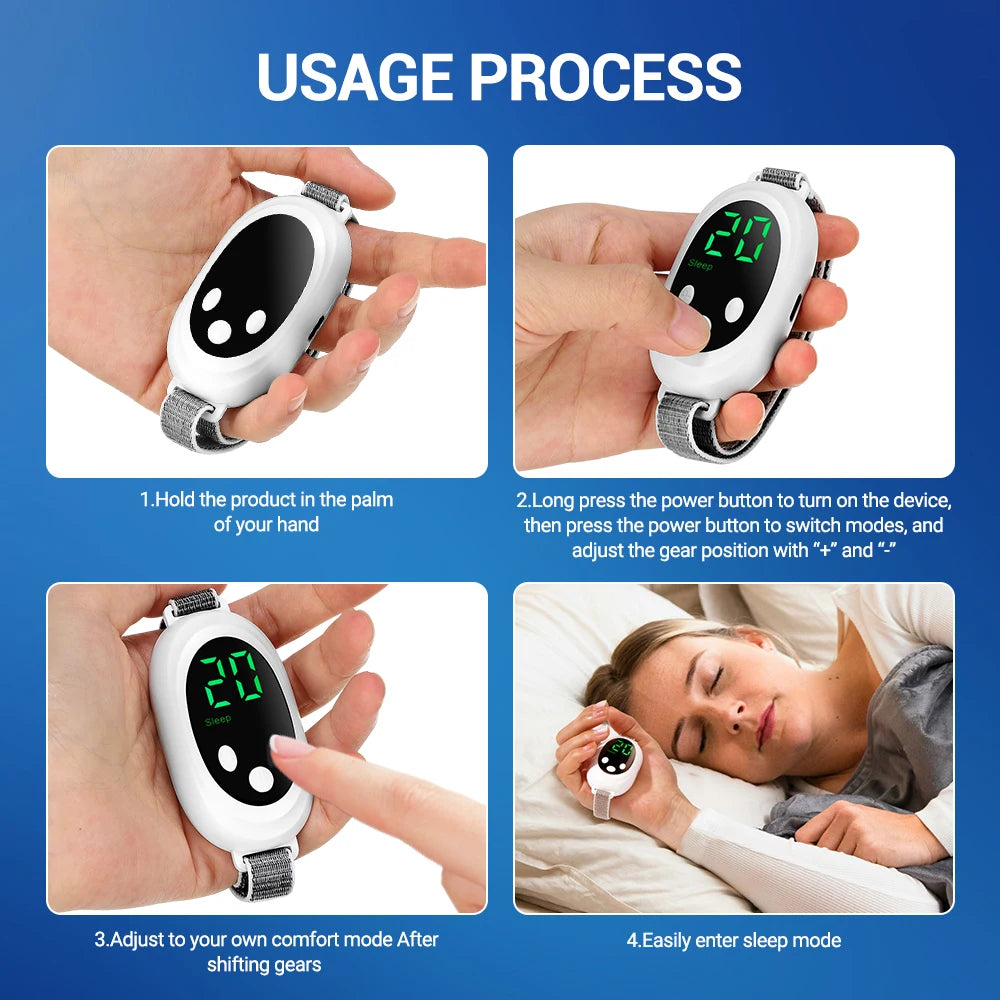 Microcurrent Sleep Aid Device EMS Insomnia Relief Intelligent Palm Pulse Massager
