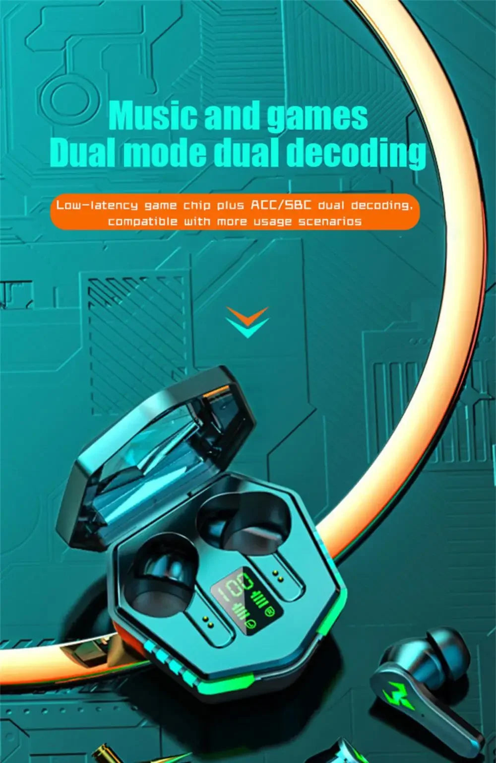 TWS N35 Bluetooth Gaming Earbuds with Digital Display