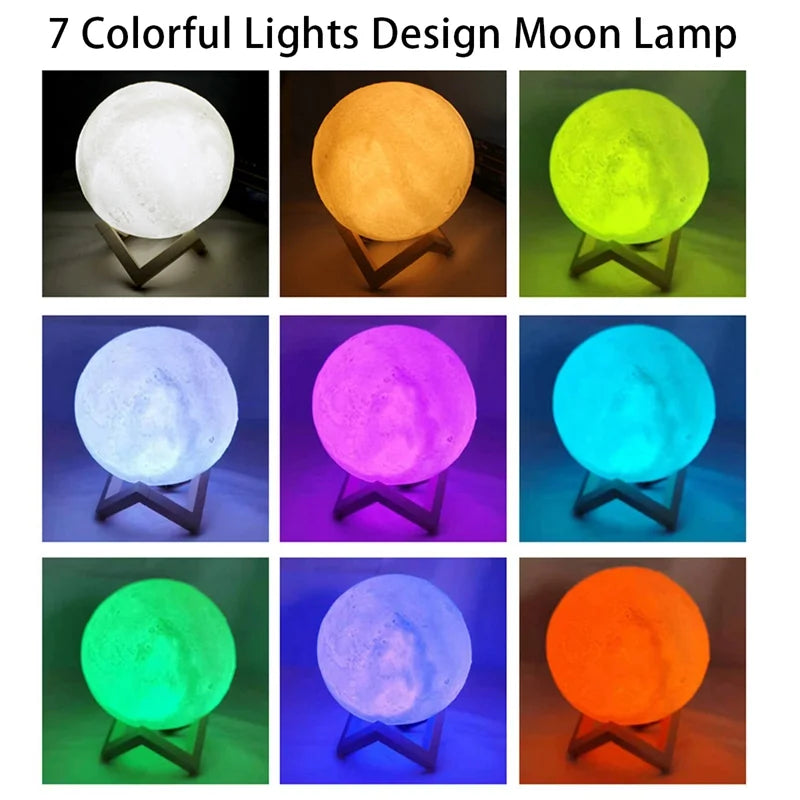 3D LED Galaxy Moon Book Light | Enchanting Night Light & Bedroom Decoration