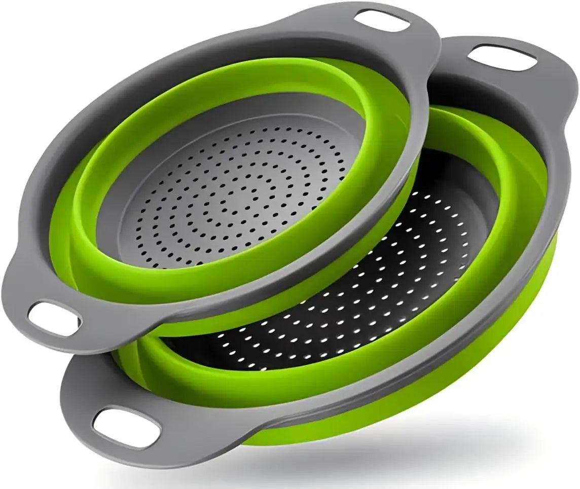 Collapsible Silicone Colander Strainer – Foldable Multi-Purpose Kitchen Basket for Pasta, Fruits & Vegetables