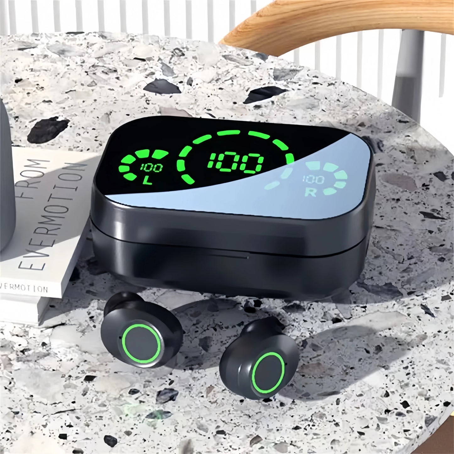 True Wireless Earbuds Bluetooth 5.3 Headphones LED Charging Case Touch Control