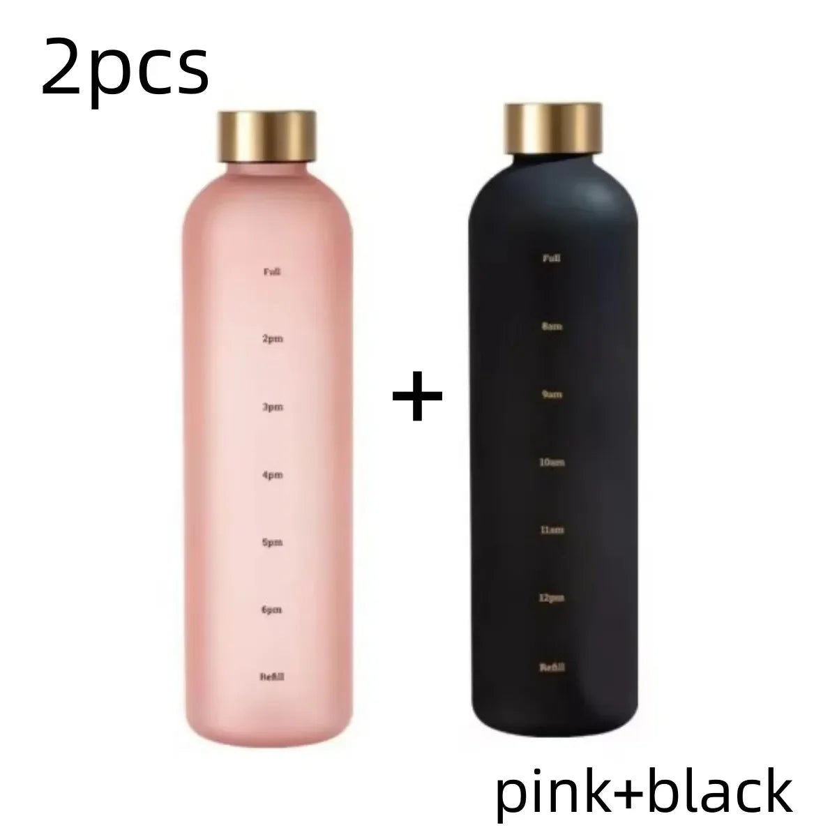 1-Liter Motivational Water Bottle | Sports Bottle with Time Markers & Stickers