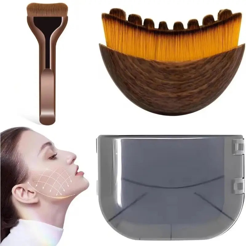 Lymphatic Contour Face and Body Brush Ultra Thin Wide Tongue Massager for Dry Brushing