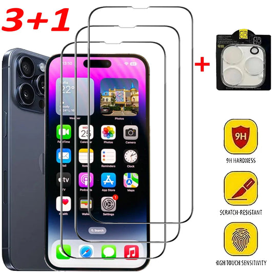 iPhone Tempered Glass Screen & Camera Protector Set