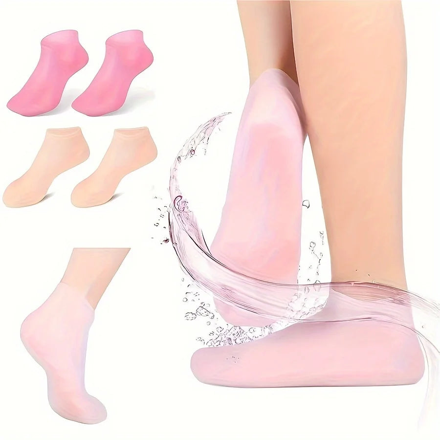 1 Pair Silicone Gel Moisturizing Socks Dry Cracked Feet Repair Heel Care Tool