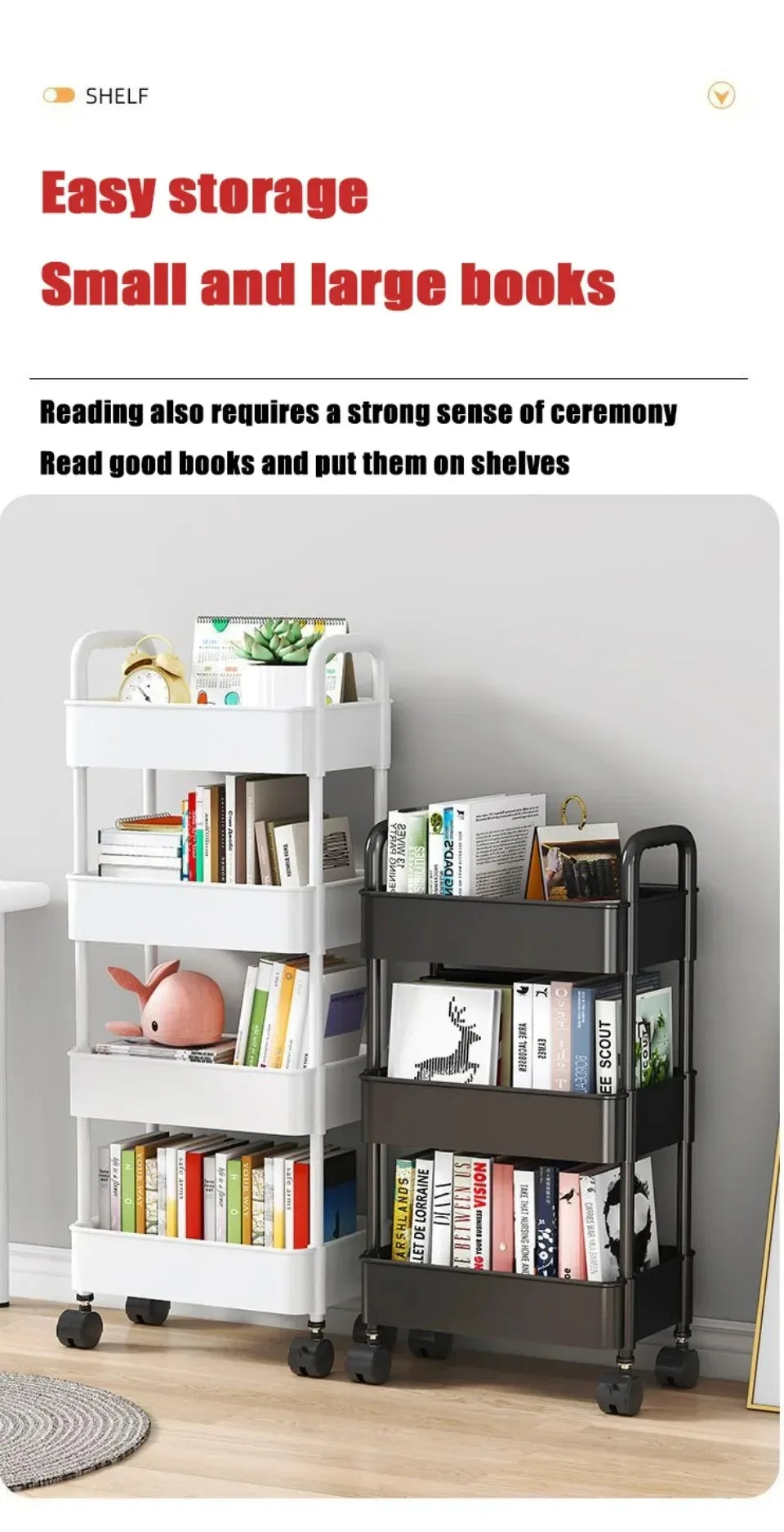 Mobile Multi-Layer Storage Trolley Cart
