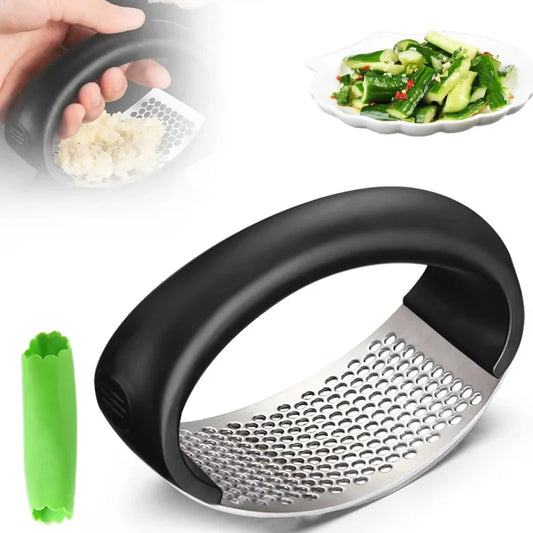 Garlic Press and Mincer Heavy Duty Stainless Steel Soft Handle Crusher Squeezer