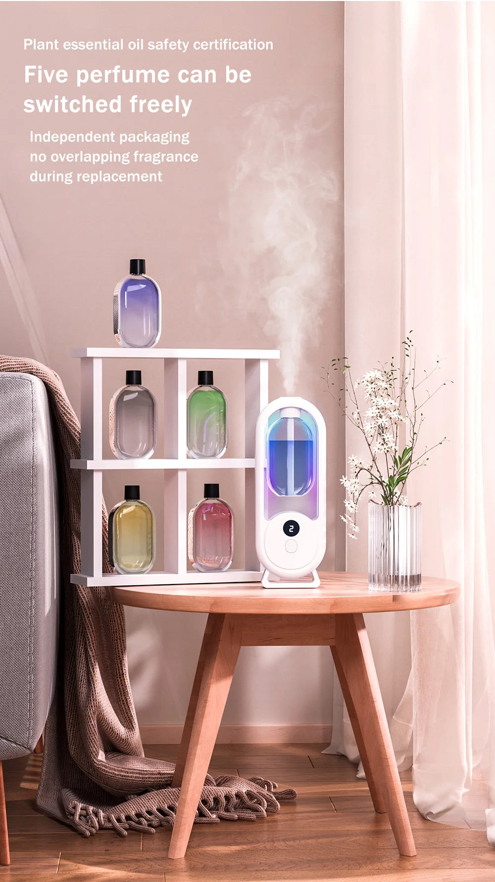 Rechargeable Portable Aromatherapy Diffuser 5 Speed Essential Oil Deodorizer