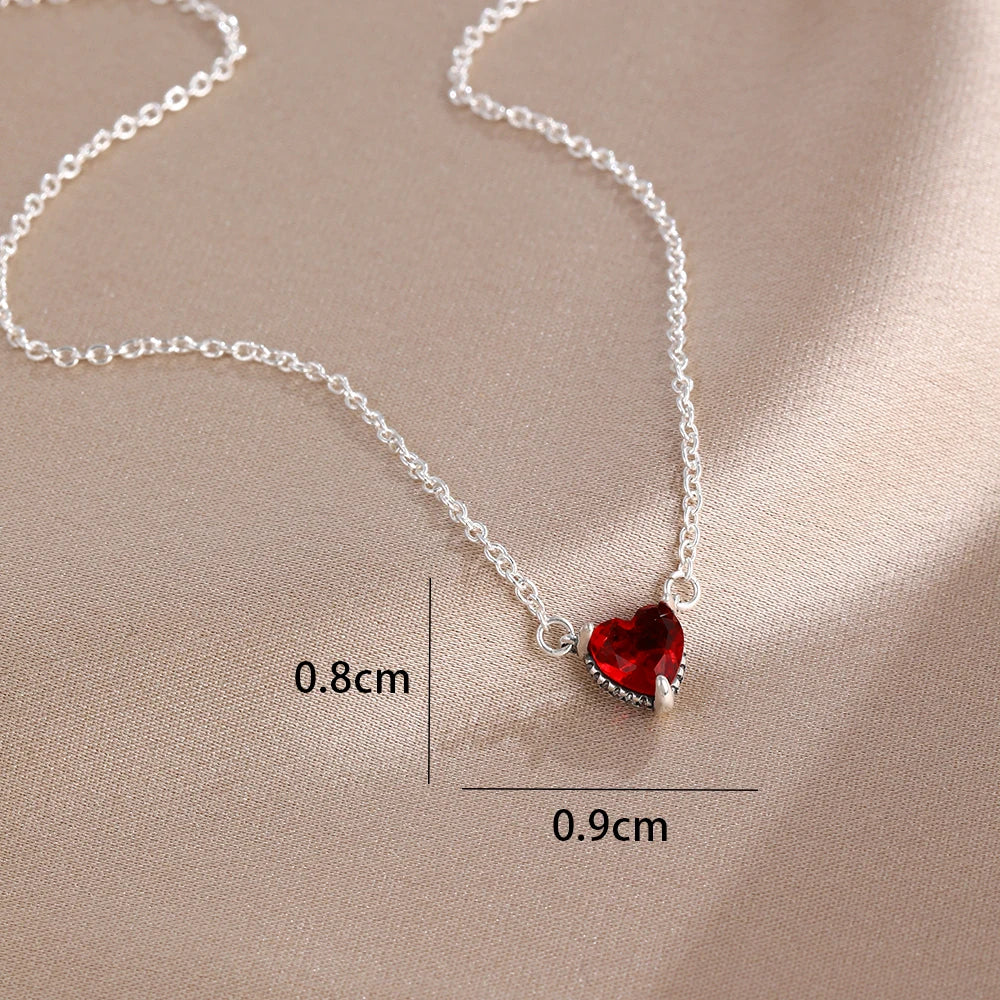 925 Sterling Silver Colorful Heart Necklace 2026