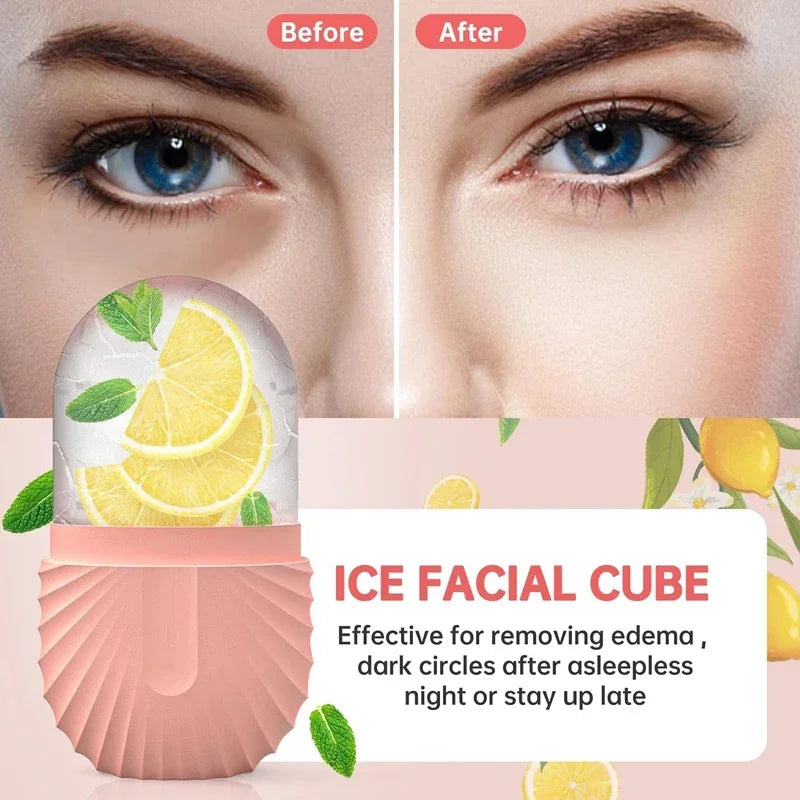 Ice Face Roller – Silicone Ice Cube Facial Massager for Puffy Eyes, Pore Tightening & Skin Refresh