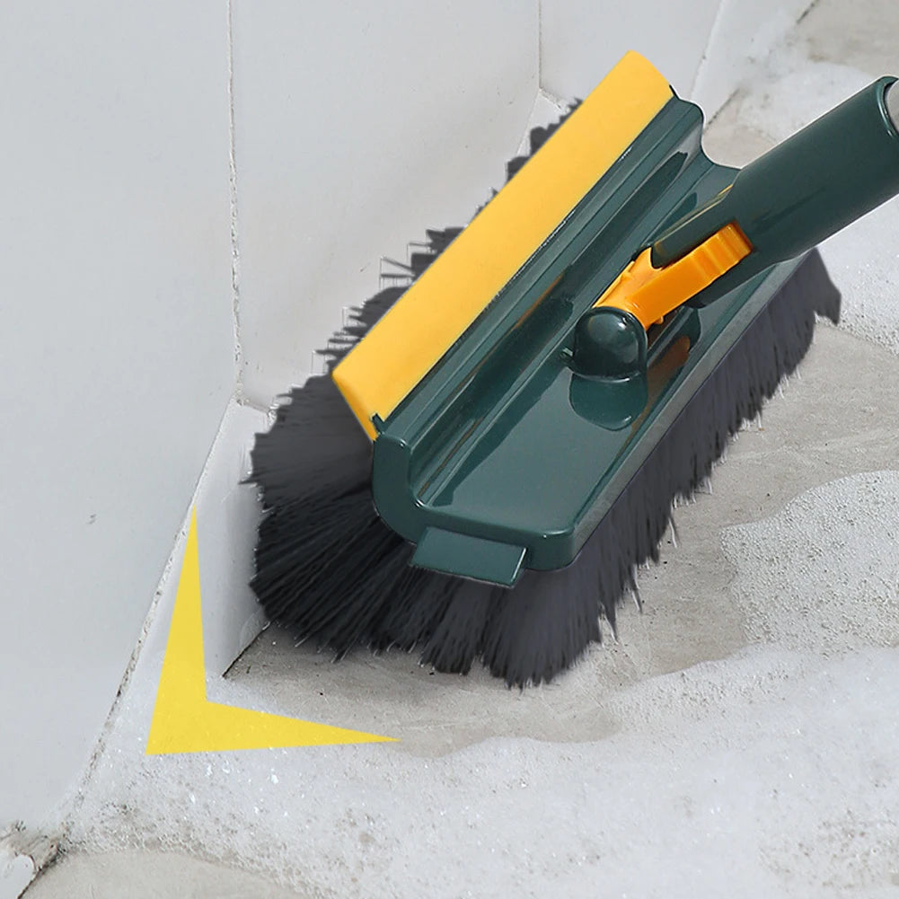 3 in 1 Floor Scrub Brush 180°Rotating Long Handle Stiff Bristle Floor Brush Grout Brush Tile Brush for Cleaning Shower Bathroom