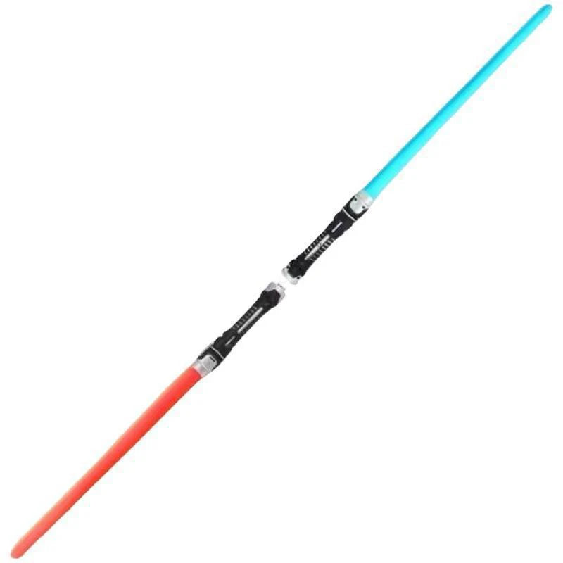 Colorful Glowing Laser Sword Toy - Telescopic Red & Blue Double Lightsaber