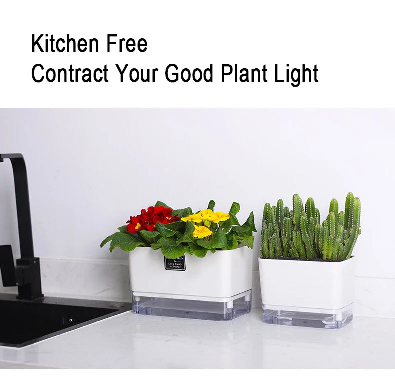 Self Watering Pot Double-deck Magnetic Plastic Self-absorbent Cotton Lazy Flower Pot Fashion Flowerpot Home Garden Pots Supplies