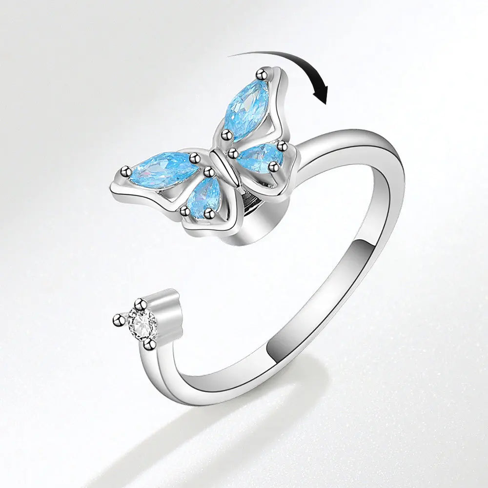 925 Sterling Silver Rotatable Sunflower Ring