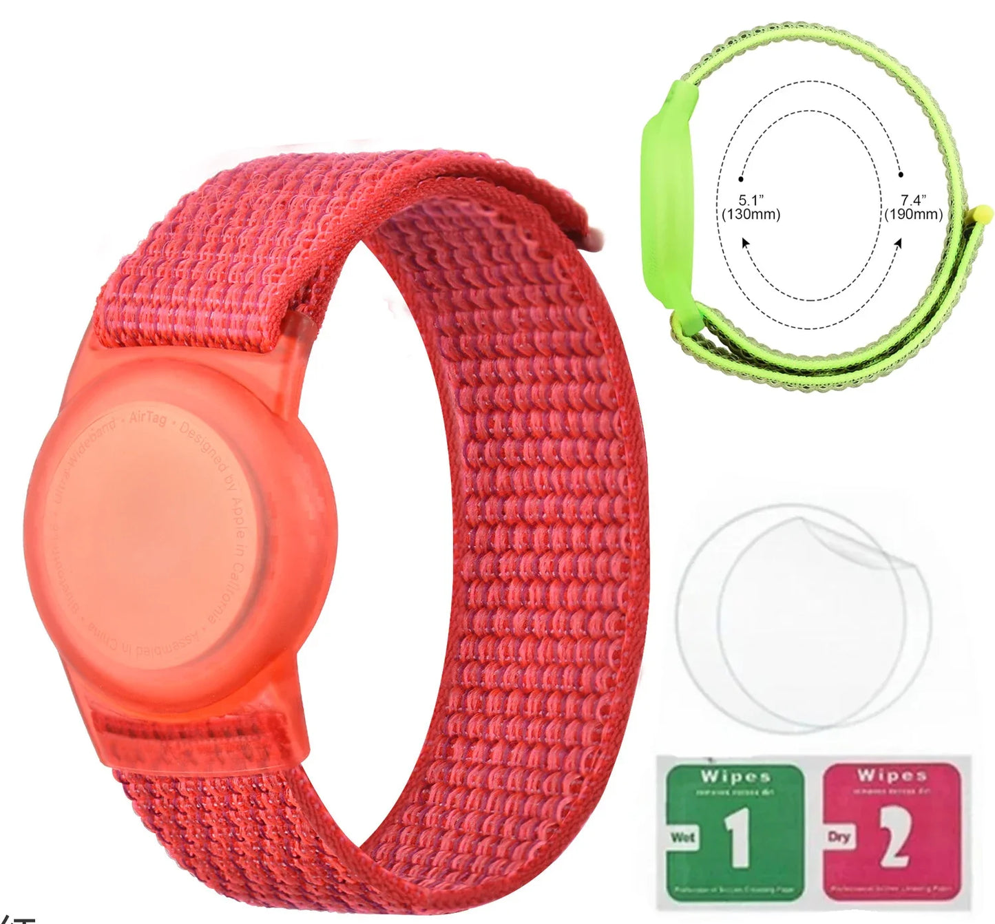 Waterproof AirTag Bracelet for Kids Nylon Hidden Tracker Wristband Toddler Band
