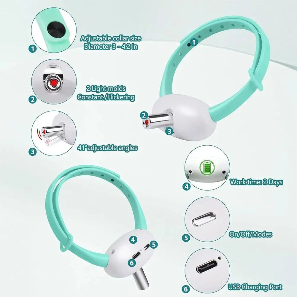 Wearable Automatic Cat Laser Collar | Hands-Free Interactive LED Exercise Toy