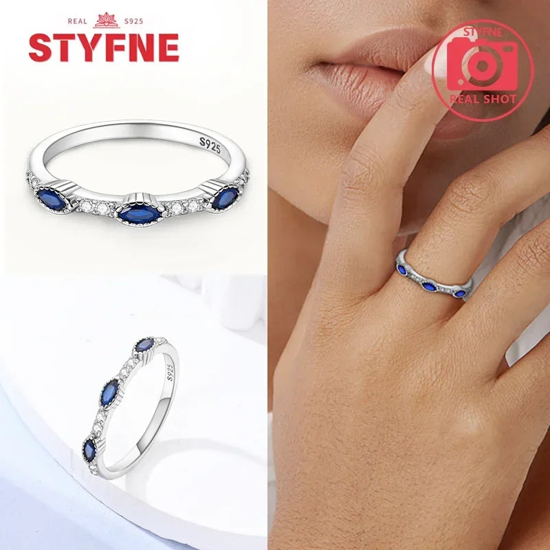 925 Sterling Silver Blue Evil Eyes Ring Original Design Zircon Finger Lucky Sign Rings for Women High Quality Fine Jewelry Gift