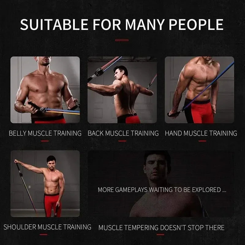 Resistance Bands with Handles – Full Body Strength Training Home Gym Set for Men & Women