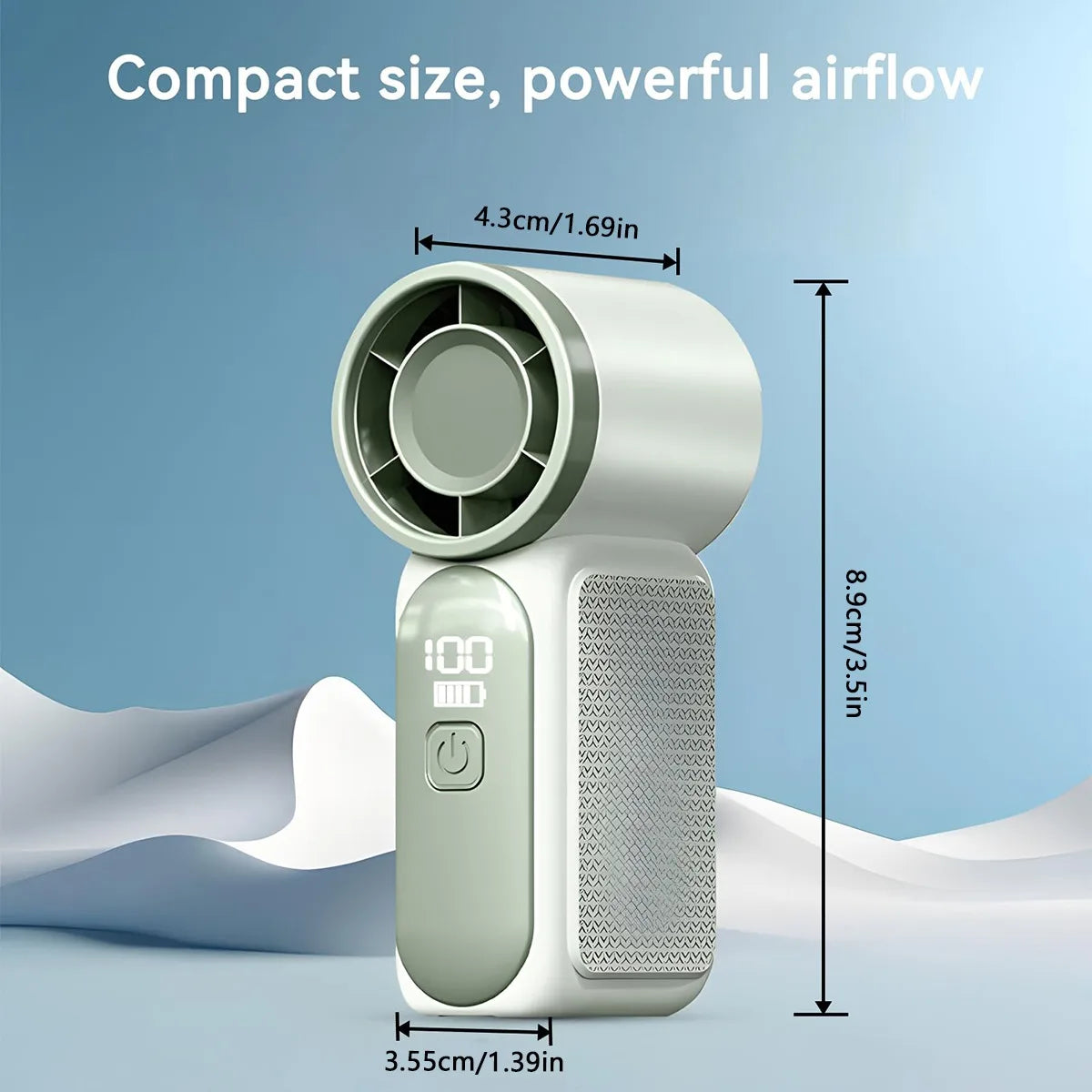 Mini Handheld Turbo Fan Portable High Speed Cooling Blower with 100 Speed Settings