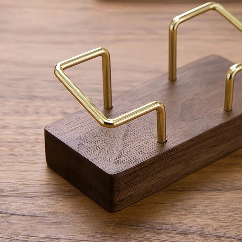 Wooden Business Card Holder Desk Organizer