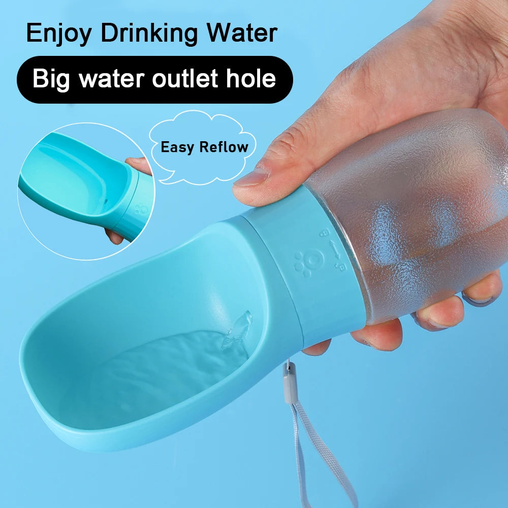 Portable Dog Water Bottle with Bowl – 300ml/500ml Pet Travel Water Dispenser for Dogs & Cats 🐶🐱