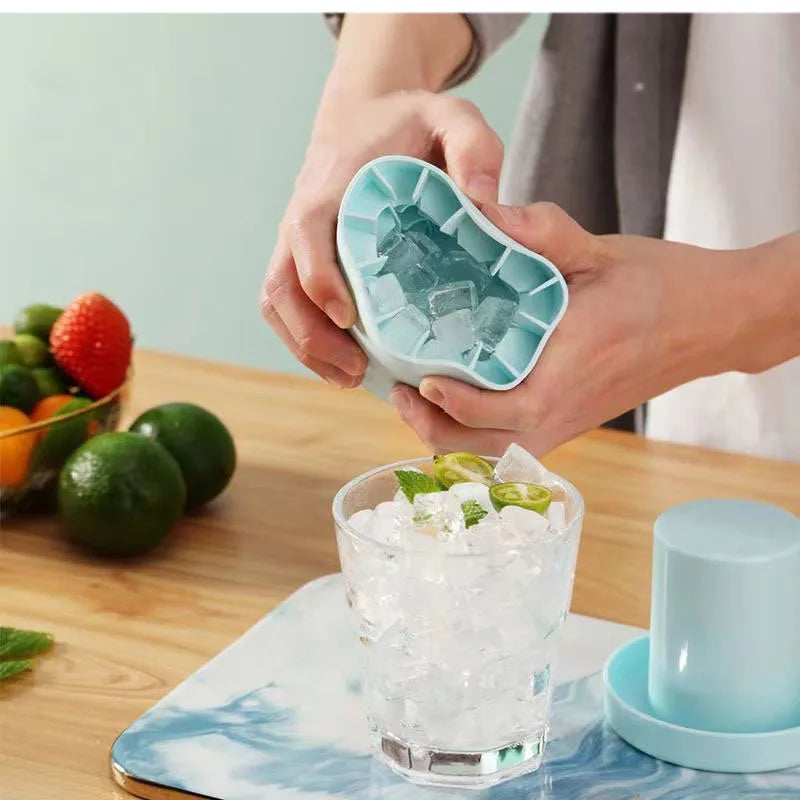 Silicone Round Ice Cube Mold Bucket Refrigerator Freeze Storage Maker Cups