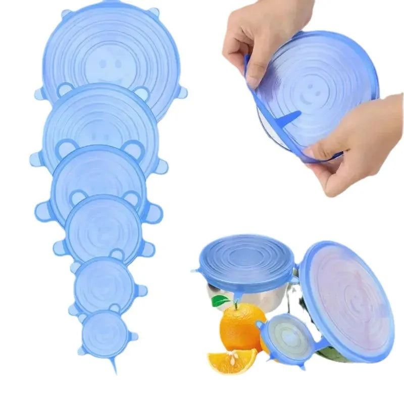 Reusable Silicone Stretch Lids Food Covers Universal Bowl Pots Storage Caps