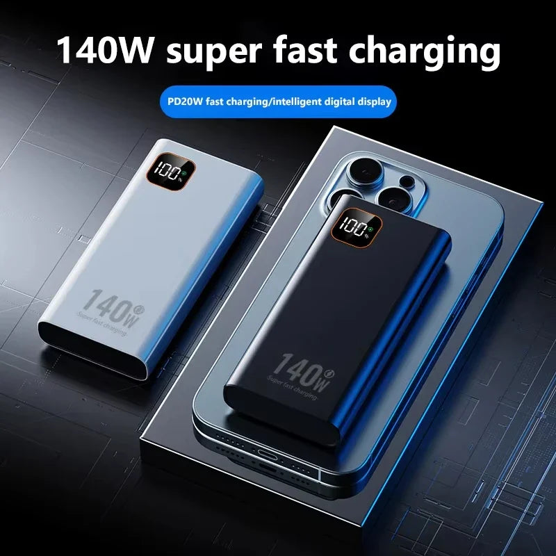 140W Super Fast Charging Power Bank – High Capacity Portable Battery for iPhone, Samsung & More