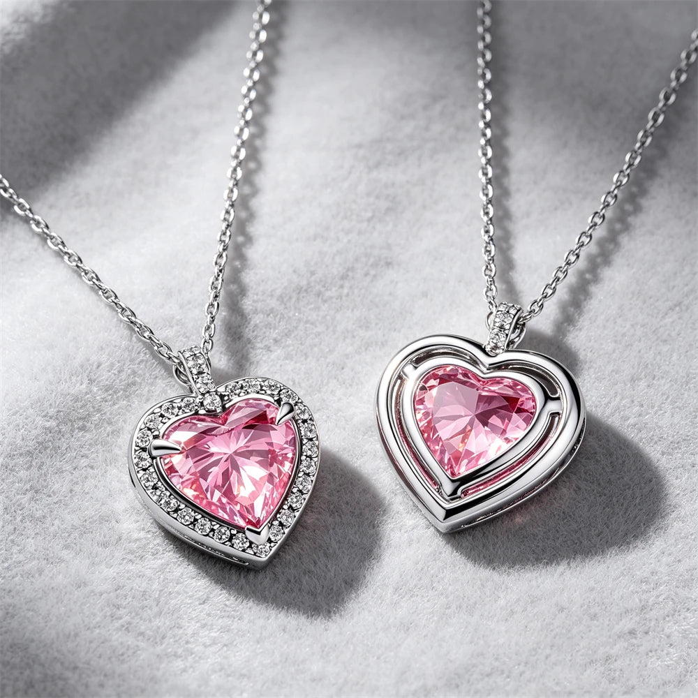 925 Sterling Silver Colorful Heart Necklace 2026