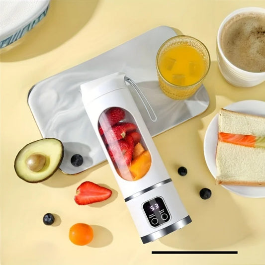 Portable USB Rechargeable Mini Blender – 12 Blade Juicer with Digital Display (Travel & On-the-Go)