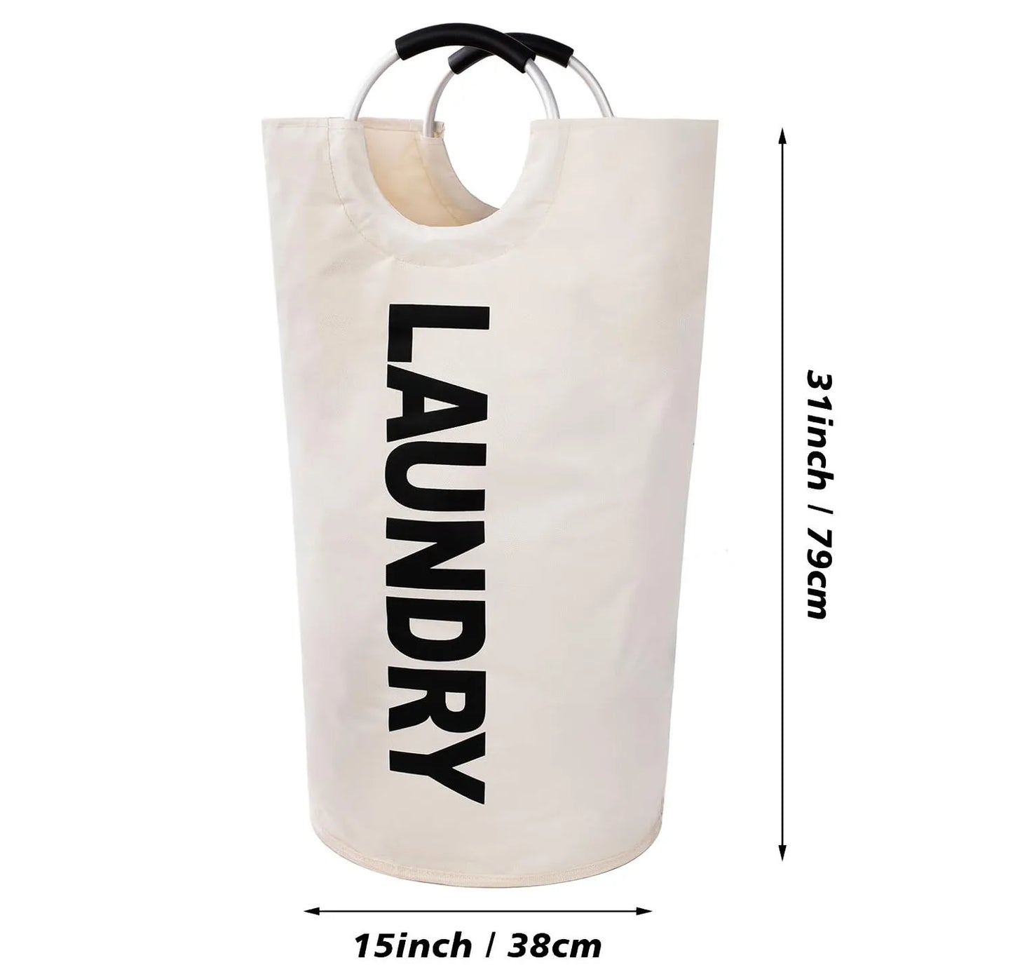 Large Laundry Basket, Laundry Hamper Stands Up Well, Laundry Bag with Padded Handles, Waterproof Clothes Bin Collapsible