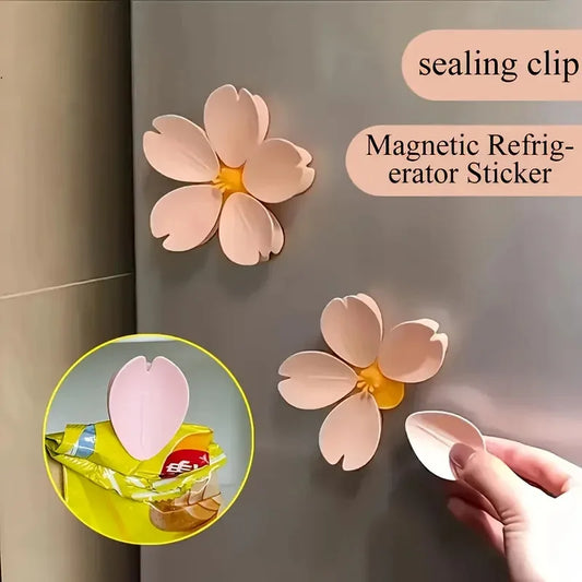 Sakura Magnetic Snack Clip – Flower Fridge Seal Clip Set