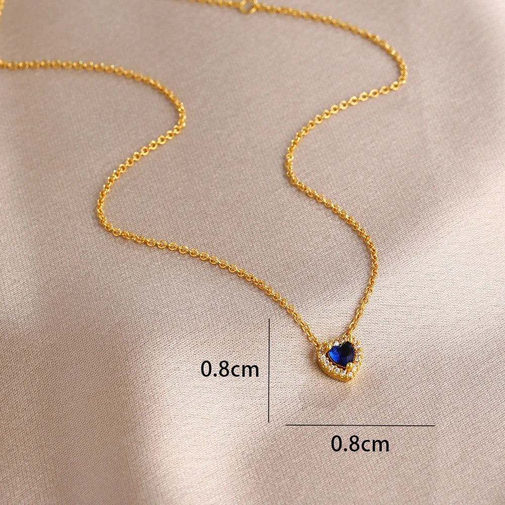 925 Sterling Silver Colorful Heart Necklace 2026