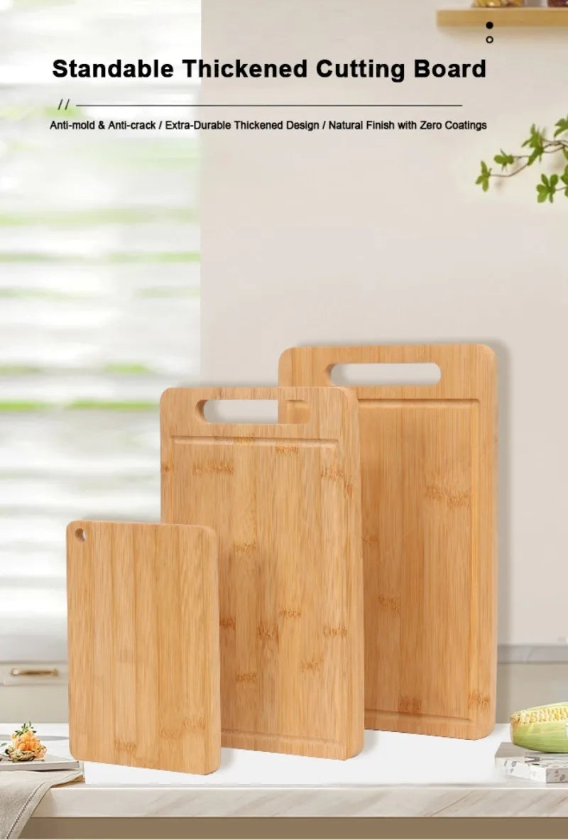 WXCOO Double-Sided Bamboo Cutting Board Natural Moso Bamboo Anti-Mold Kitchen Chopping Board Household Bamboo Board Tools