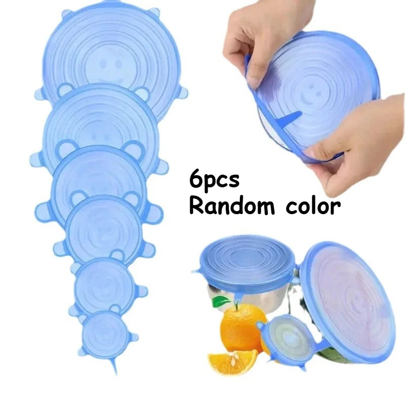Reusable Silicone Stretch Lids Food Covers Universal Bowl Pots Storage Caps