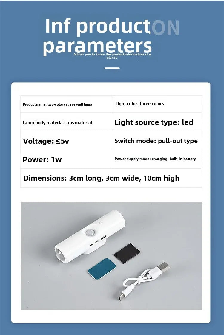 Smart RGB Motion Sensor Wall Light – Rechargeable Magnetic Night Lamp