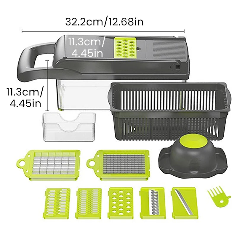 16-in-1 Multifunctional Vegetable Chopper | 8-Blade Professional Kitchen System