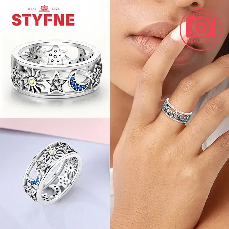 925 Sterling Silver Blue Evil Eyes Ring Original Design Zircon Finger Lucky Sign Rings for Women High Quality Fine Jewelry Gift