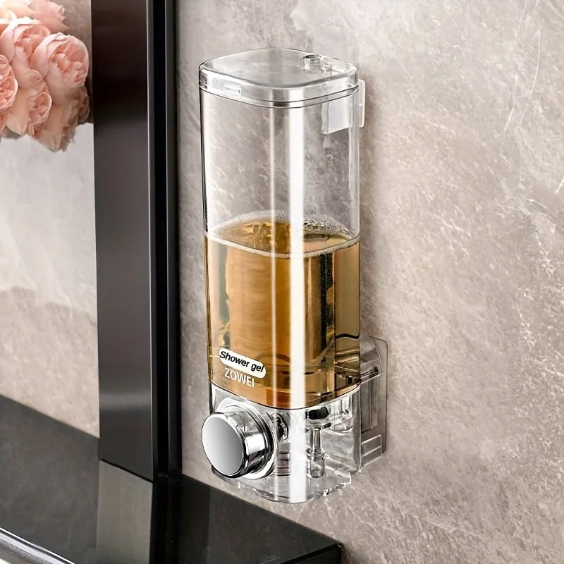 Wall Mounted Soap Dispenser – Drill-Free Easy Install Bathroom & Kitchen Organizer Storage Pump Dispenser