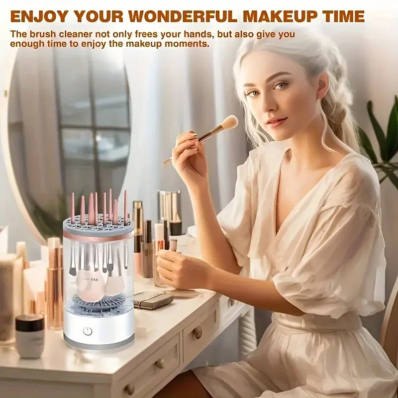 USB Makeup Brush Cleaner & Dryer – Fast Plug & Play Cosmetic Brush Cleaning Tool