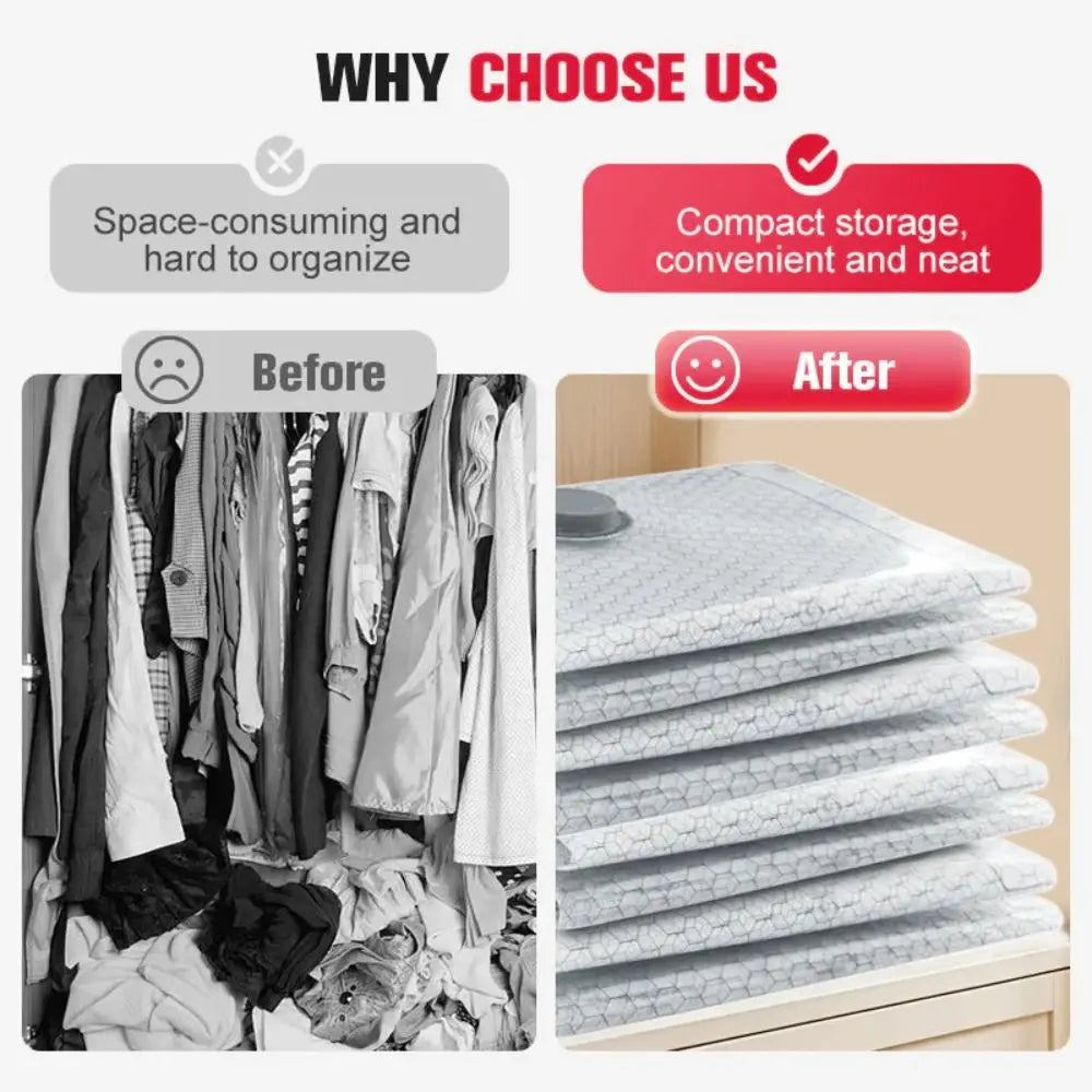 Portable Vacuum Compression Storage Bag Large Capacity Moistureproof Travel Organizer for Clothes