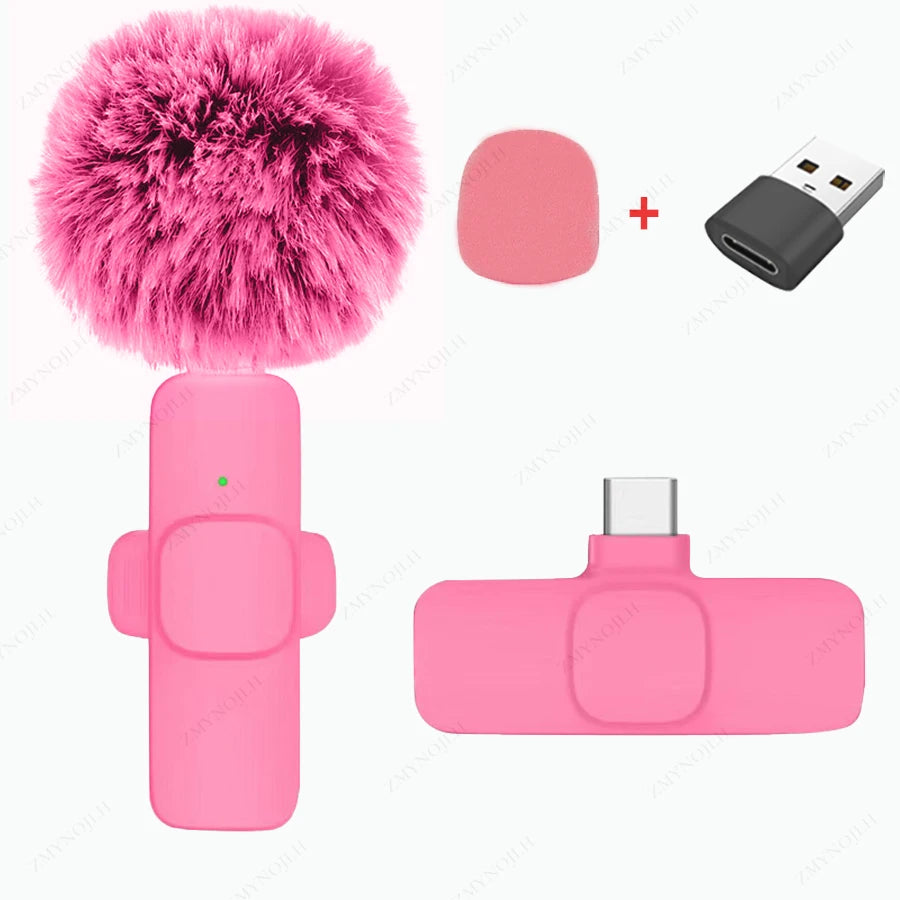Professional Wireless Lavalier Microphone Mini Portable Mic for iPhone Android and Camera