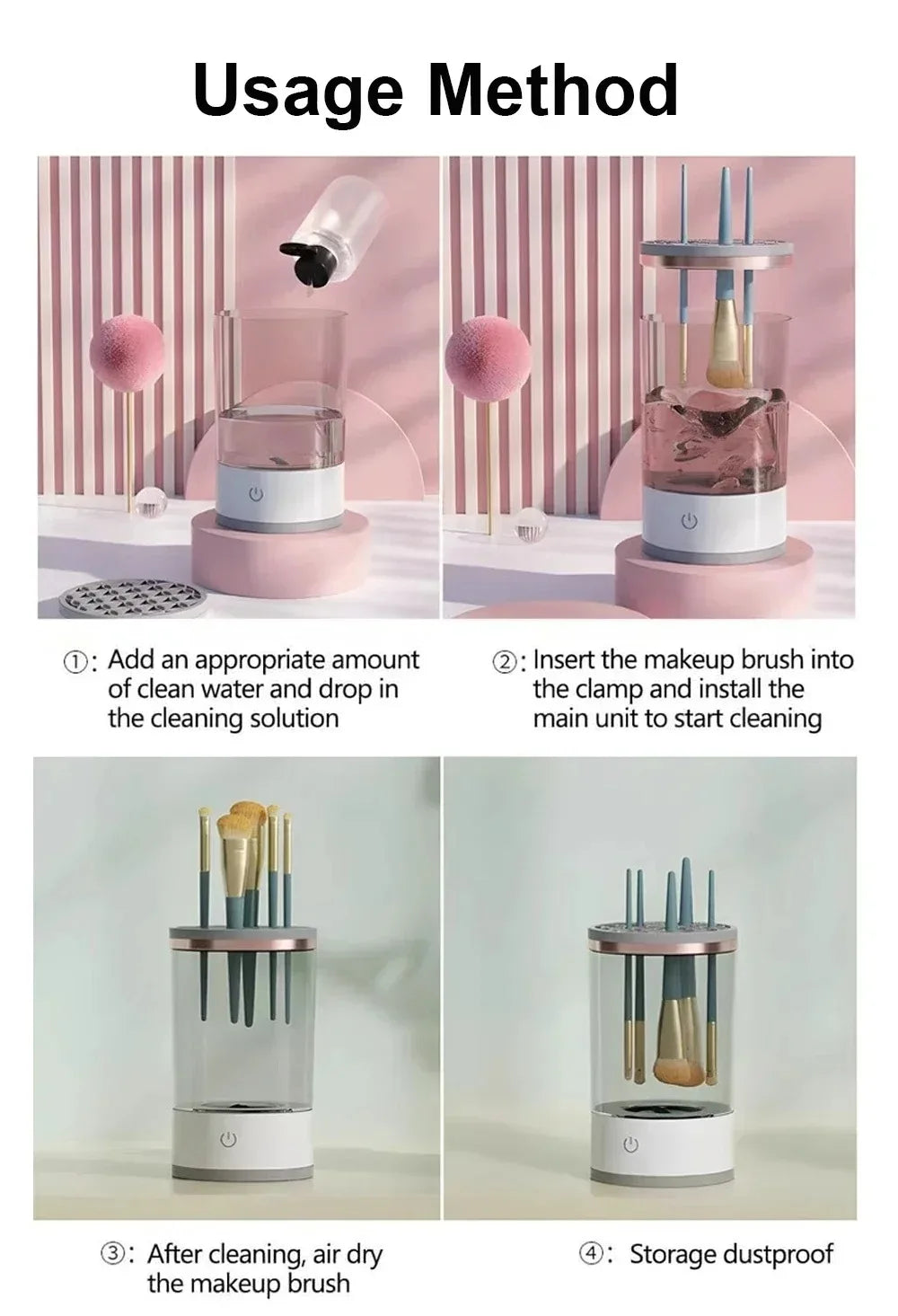 Electric Makeup Brush Cleaner & Dryer Machine