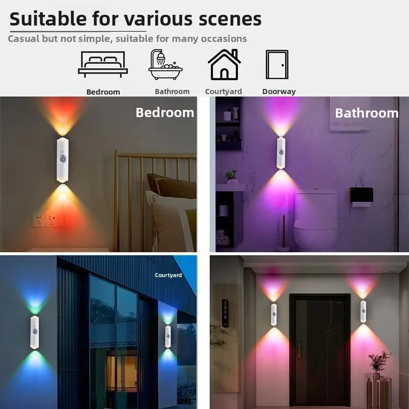 Smart RGB Motion Sensor Wall Light – Rechargeable Magnetic Night Lamp