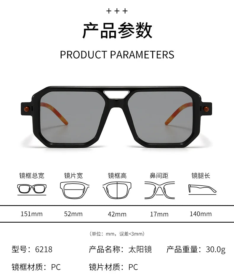 Polygon Sunglasses Rectangle Fashion Popular Women Men Shades Square Sun Glasses for Female Male Summer Traveling Glasses
