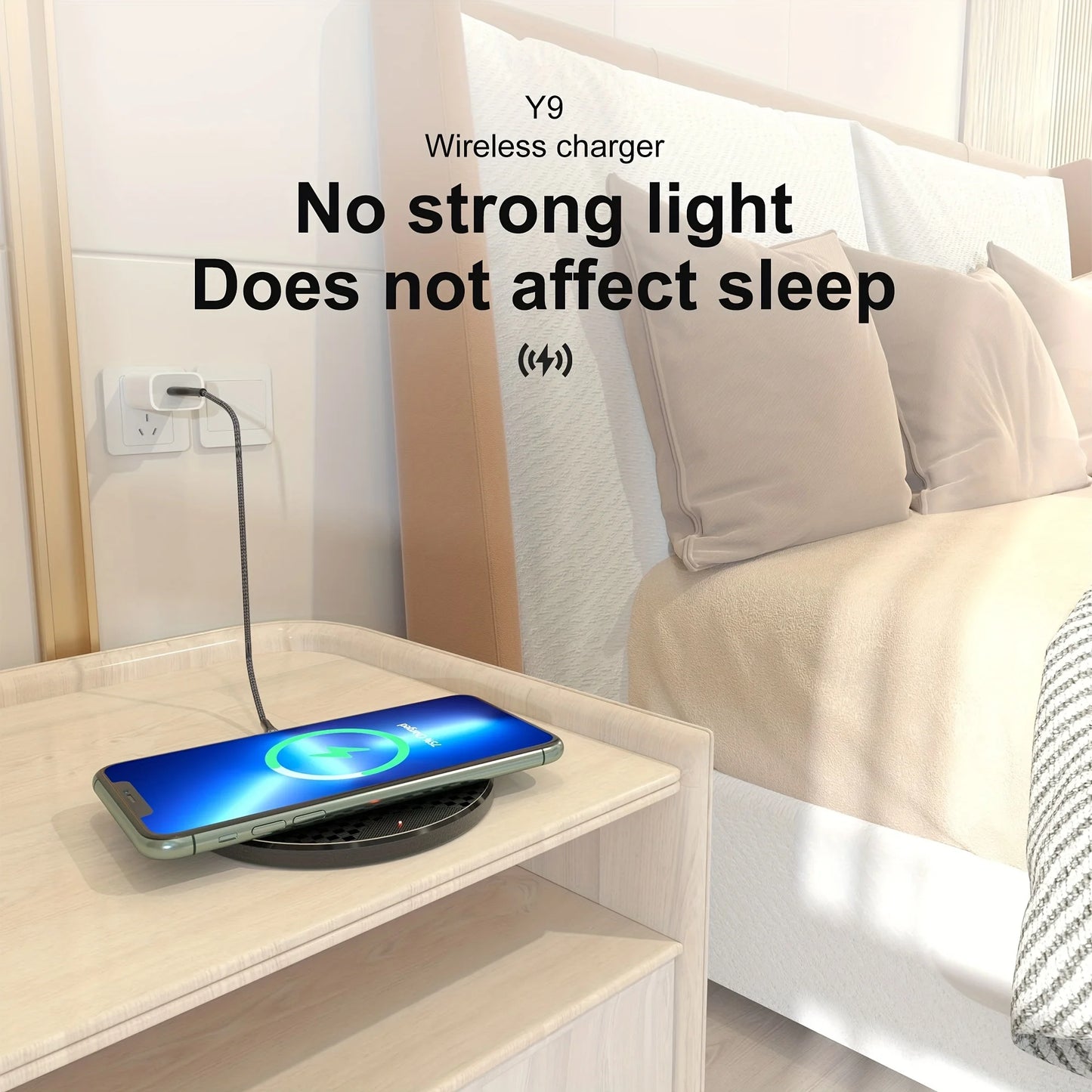Ultra-Thin Wireless Charger Pad Stand – Fast Charging Dock for iPhone 15/14/13/12/11, Samsung & Xiaomi