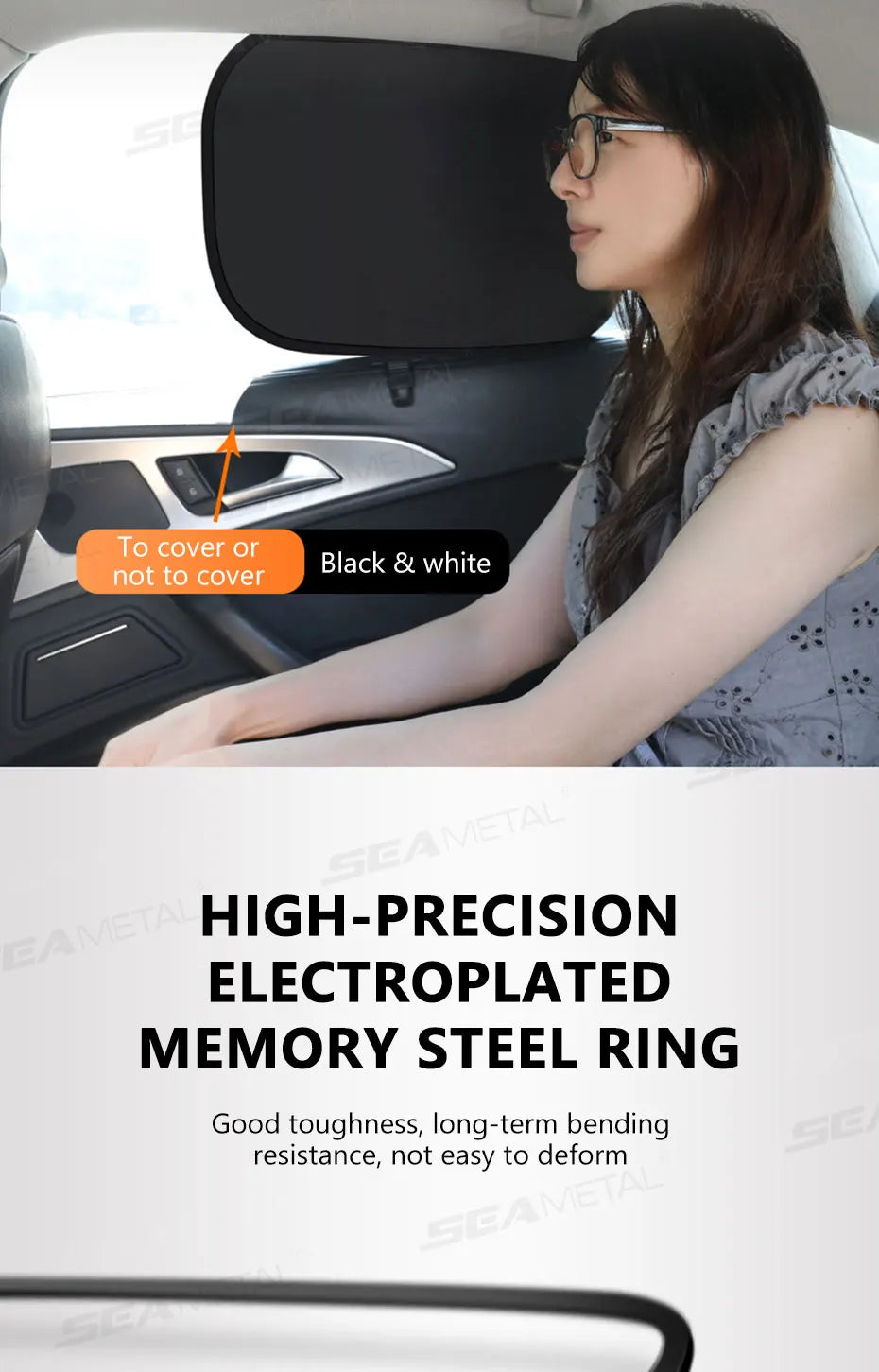 SEAMETAL Side Window Sun Shade for Car Electrostatic Curtains Anti-Glare Car Sun Protection Cover for Baby 99.9% UVR Blocking