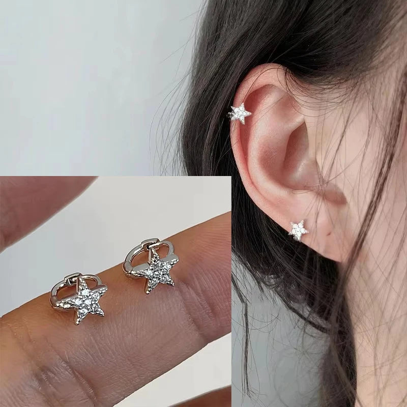 VENTFILLE 925 Sterling Silver Star Earring for Women Girl Personal Originality Trend Hip Hop Neutral Jewelry Gift Dropshipping