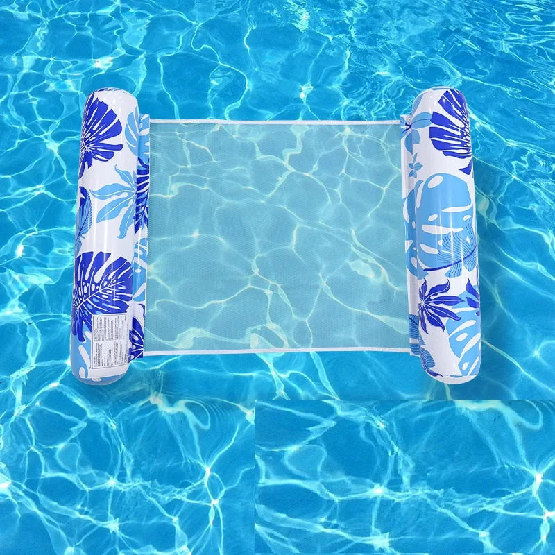 Inflatable Stripe Pool Hammock Lounge Chair | Floating Water Mattress