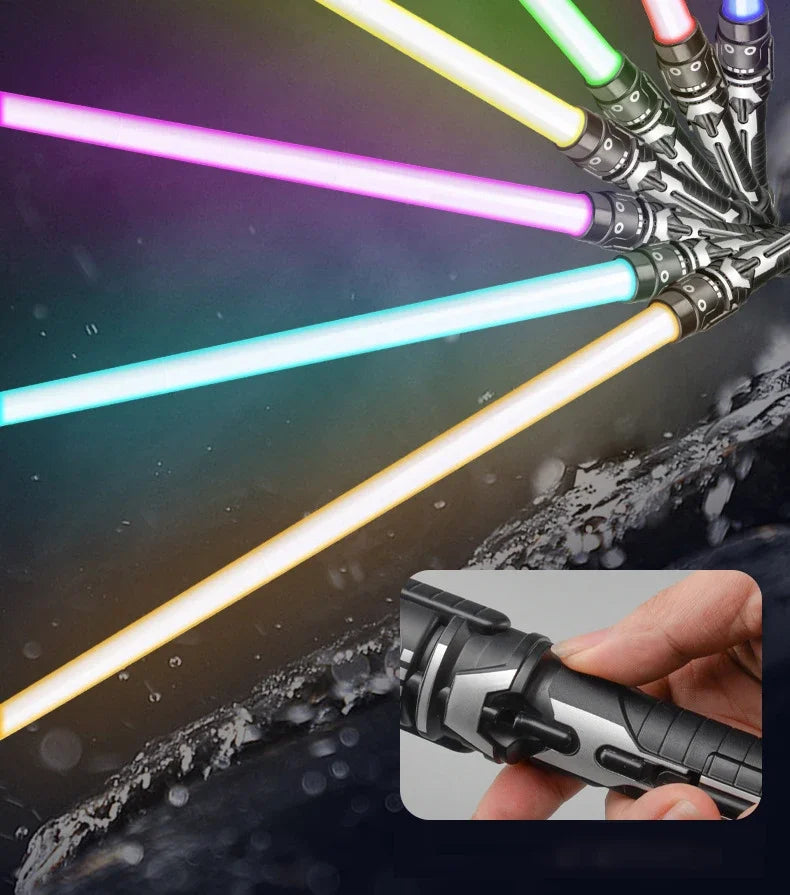 Colorful Glowing Laser Sword Toy - Telescopic Red & Blue Double Lightsaber
